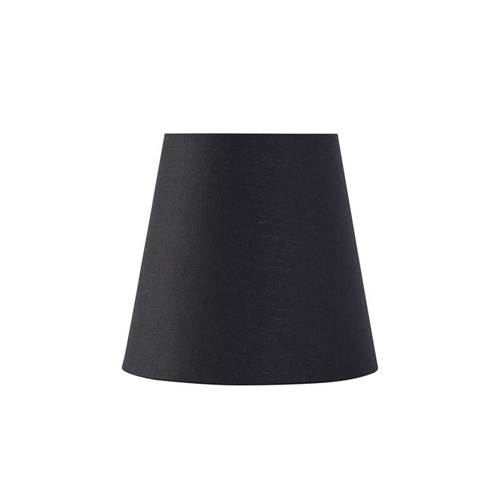Abajur din bumbac cu clema negru 12 cm rotund cu interior auriu