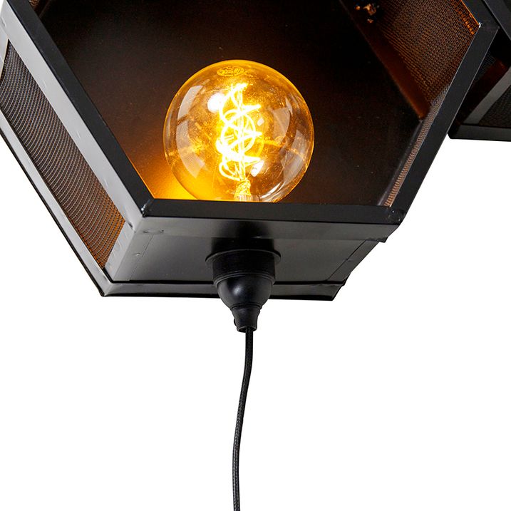 Priemyselná nástenná lampa čierna - Comb gaze