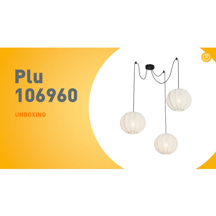 Lampada a sospensione di design bianca in seta 30 cm 3 luci - Plu