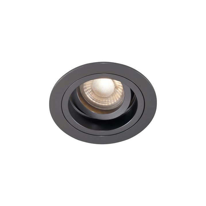 Zestaw 6 nowoczesnych reflektorów wpuszczanych Gunmetal GU10 50mm Okrągłe z możliwością przechylania - Chuck