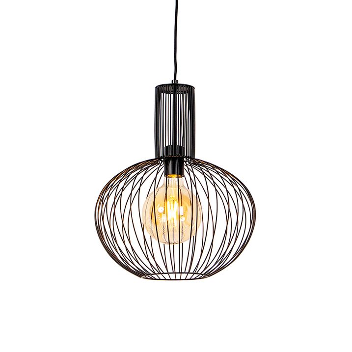 Lampă suspendată de design neagră - Wire Bake