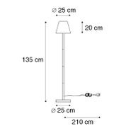 Venkovní-stojací-lampa-černá-s-bílým-stínítkem-IP65-25-cm---Virginia