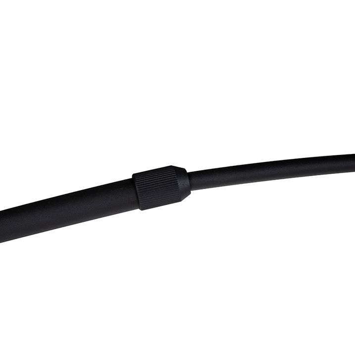 Sodobna obločna svetilka črna z marmornim podstavkom in bež bukle senčnikom 50 cm - XXL