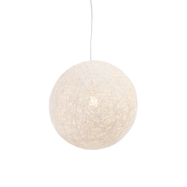 Visilica u seoskom stilu bijela sfera 35cm - Corda