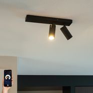Smarter-Deckenstrahler-schwarz-2-flammig-verstellbar-inkl.-2-Wifi-GU10-50mm---Renna