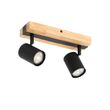 Loftslampe-sort-med-træ-2-lys-justerbar-rektangulær---Jeana