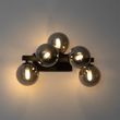 Moderní-nástěnná-lampa-černá-s-kouřovým-sklem-5-světlo---Bianca