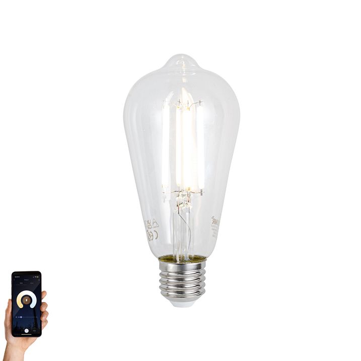E27 stmívatelná LED žárovka ST64 čirá 7W 806 lm 2700-6500K Zigbee