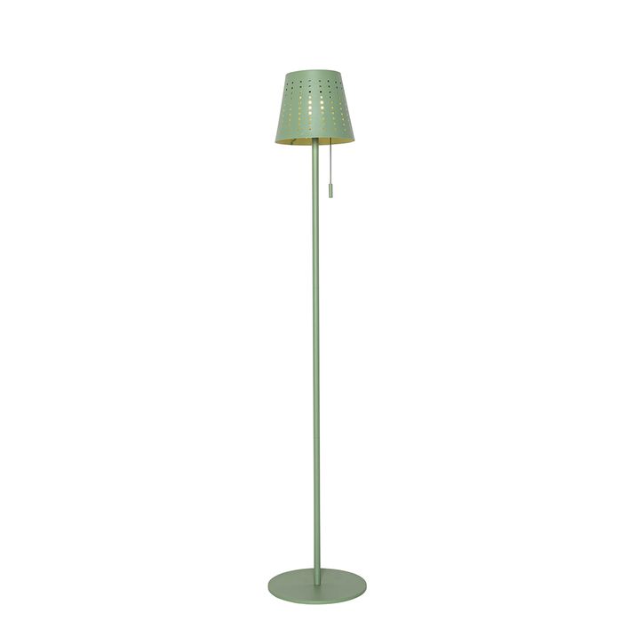 Venkovní stojací lampa zelená s LED, dobíjecí a solární - Ferre