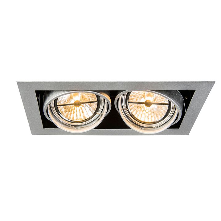 Set med 6 infällda spotlights stål AR111 justerbar 2-ljus - Oneon