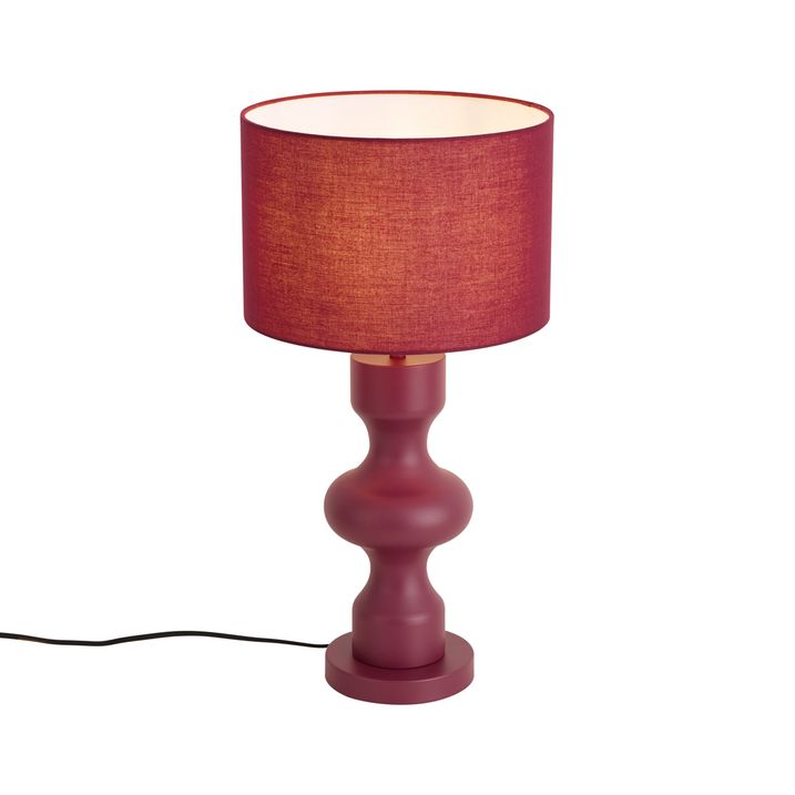 Retro tafellamp plum met stoffen kap - Captain