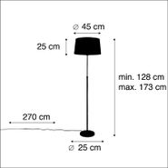 Lámpara-de-pie-negra-con-pantalla-de-lino-blanco-45-cm-regulable---Parte