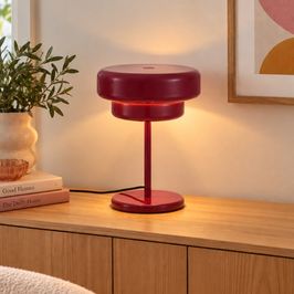 Lámpara de mesa retro color ciruela 41cm - Ophelia