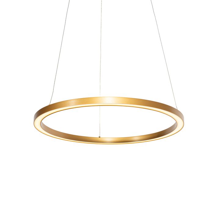 Zlaté závěsné svítidlo 60 cm vč. LED 3-stupňové stmívatelné - Girello