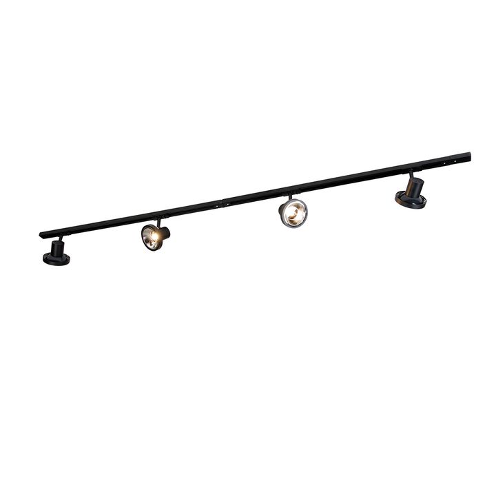 Modern railsysteem met 4 zwarte spots 1-fase 200 cm - Iconic Jeany
