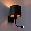 Wandlamp-zwart-met-velours-kap-groen-18cm---Brescia