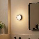 Design wandlamp zwart met opaal glas IP44 - Michele