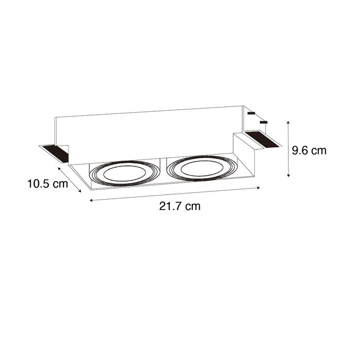 Komplet 6 vgradnih reflektorjev belih GU10 70mm 2-Light Trimless - Oneon