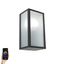 Applique-murale-d'extérieur-intelligente-noire-avec-verre-nervuré-incl.-WiFi-A60---Charlois