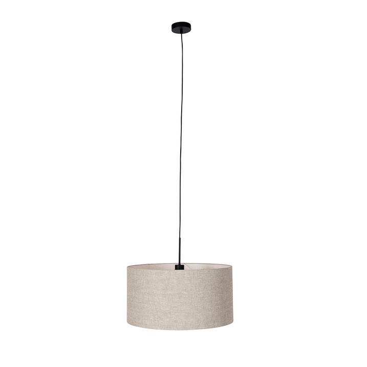 Candeeiro de teto rústico preto com cúpula bege 50 cm - Combi 1