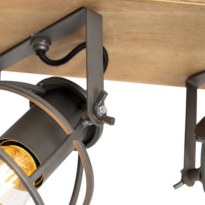 Industriell spotlampe mørk grå med tre justerbar 2-lys - Arthur