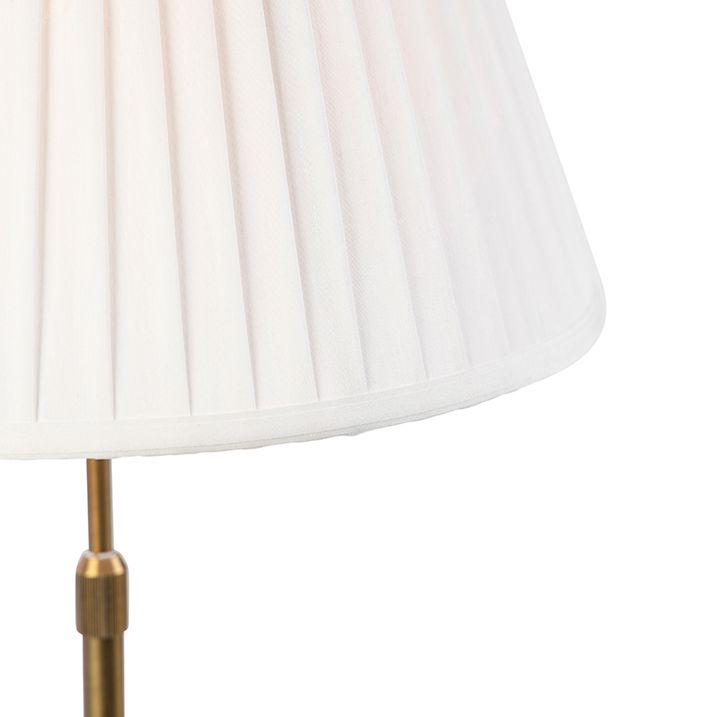 Bronzas galda lampa ar krokoto abažūru baltā krāsā 35 cm - Parte