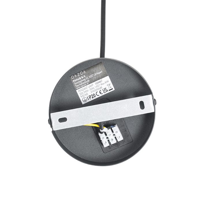 Art Deco Pendelleuchte schwarz mit Goldglas 33 cm - Pallon