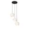 Suspension moderne noire avec blanc 3 lumières - Cloth