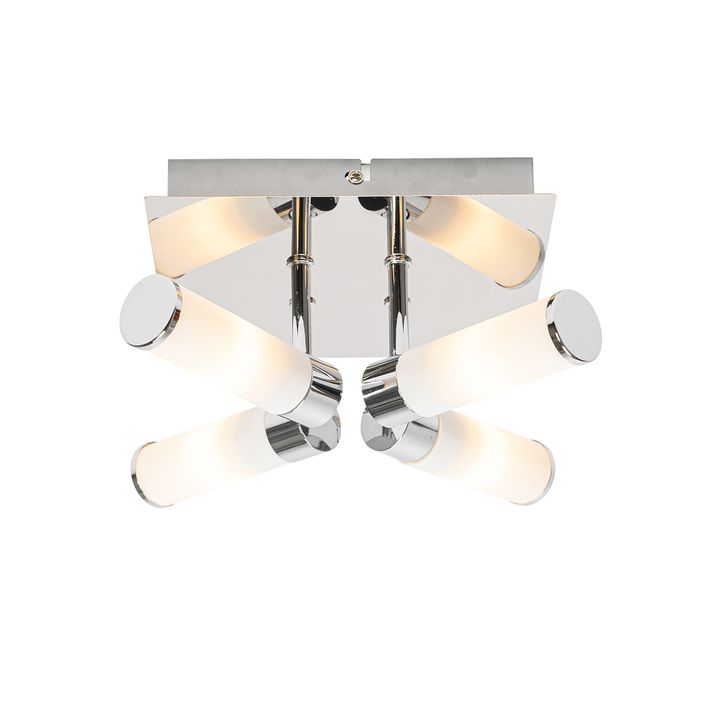 Plafonnier de salle de bain moderne chromé 4 lumières IP44 - Bath