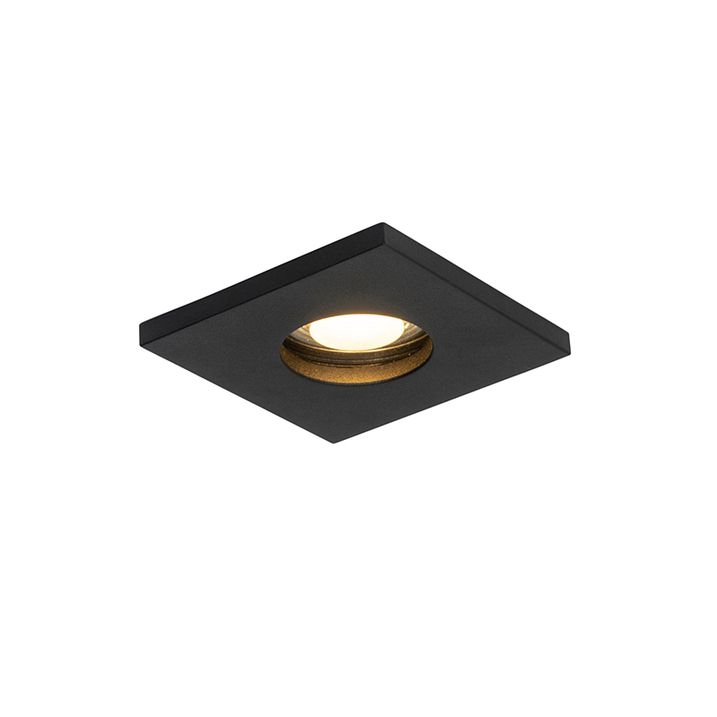Set van 6 moderne badkamer inbouwspots zwart - Doku