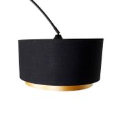 Lámpara-de-arco-moderna-negra-con-doble-pantalla-negra-con-dorado---XXL