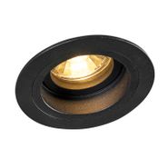 Set-of-6-Modern-Recessed-Spotlights-Black-9.2-cm-Rotatable-and-Tiltable---Chuck