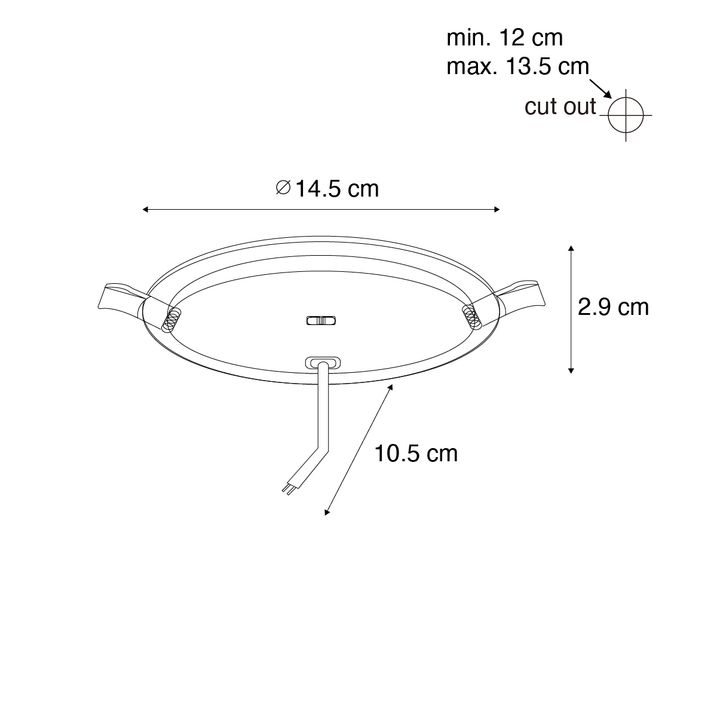 Set de 6 spoturi încastrate albe 14,5 cm Incl. LED reglabil în Kelvin cu comutator DIP - Stephanie