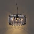 Lampa-suspendată-inteligentă-neagră-cu-sticlă-fumurie-rotundă-cu-6-lumini,-inclusiv-WiFi-C35---Mochan