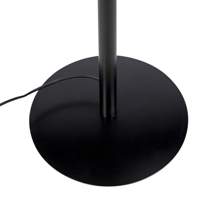 Lampă de podea neagră cu abajur din catifea roz cu auriu 40 cm - Simplo