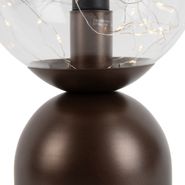 Lampe-de-table-chic-d'hôtel-bronze-foncé-avec-verre-transparent-avec-cordon-lumineux-E27---Pallon-Trend