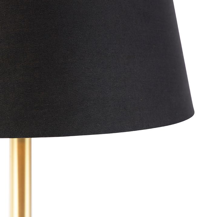 Siyah abajurlu klasik pirinç masa lambası 32 cm - Simplo