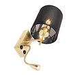 Art-Deco-vägglampa-svart-med-svart-bomullslampa---Stacca
