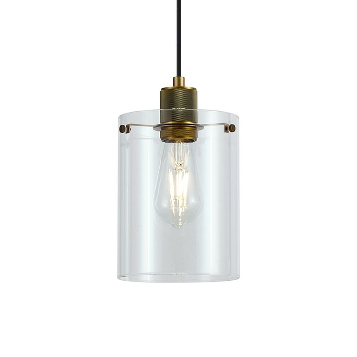 Lampada a sospensione di design bronzo con vetro trasparente - Domo
