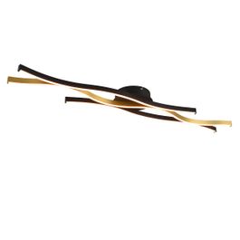 Design plafondlamp zwart met goud incl. LED dimbaar - Blaze