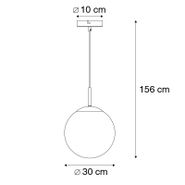 Lampada-a-sospensione-Art-Déco-nera-con-vetro-fumé-30-cm---Pallon
