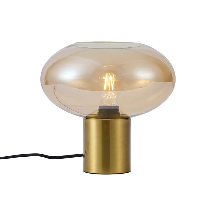 Lampă de masă de design din alamă cu sticlă culoarea chihlimbarului - Umbrella