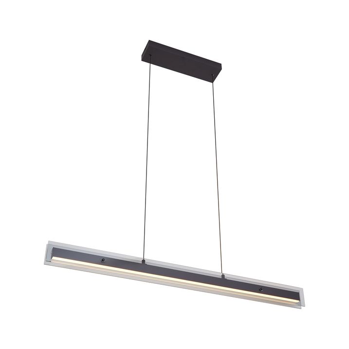 Модерен висящ лампион черен с димно стъкло, включително LED Easylift - Catch