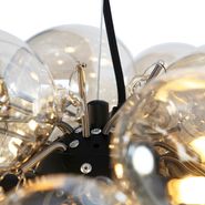 Lampada-a-sospensione-intelligente-nera-con-vetro-ambrato-incl.-8-WiFi-G9---Uvas