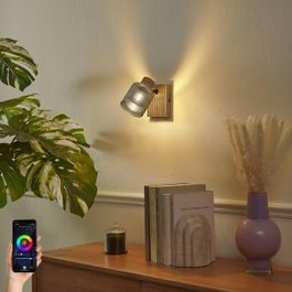 Chytrý reflektor dřevěný s kouřovým sklem otočný a sklopný vč. Wifi G45 - Gracy