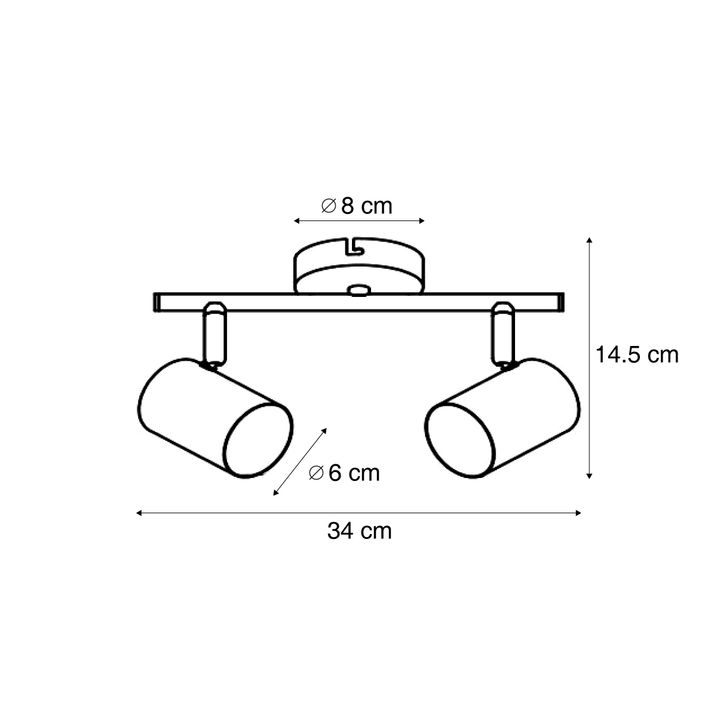 Moderne justerbar taklampe i messing 2-lys - Jeana