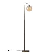 Art-Deco-vloerlamp-donker-brons-met-amber-glas---Sandra