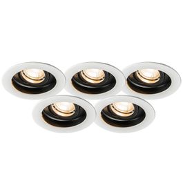 Moderan ugradni reflektor bijeli čelik set od 5 - Rondoo
