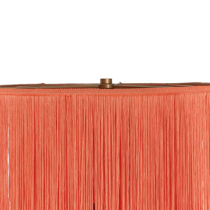 Oriental gulvlampe gull rosa skjerm med frynser - Franxa
