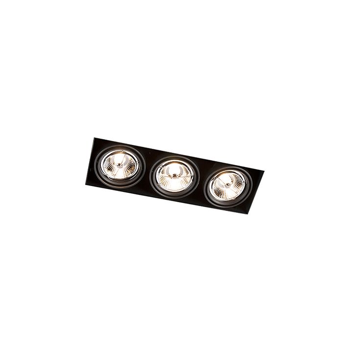 Set od 6 ugradnih reflektora crni GU10 AR70 bez okvira 3-svjetla - Oneon